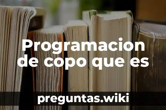 Programacion de copo que es