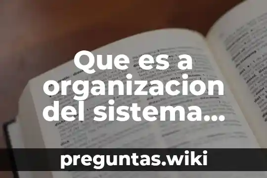 Que es a organizacion del sistema nacional de salud