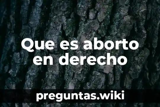 Que es aborto en derecho