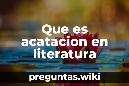 Que es acatacion en literatura