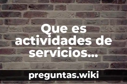 Que es actividades de servicios oficiales