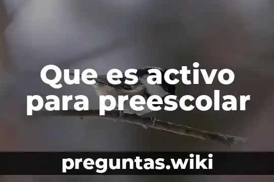 Que es activo para preescolar