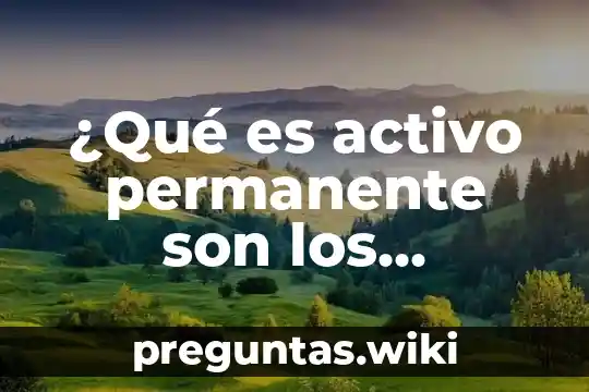 ¿Qué es activo permanente son los impuestos a las ganancias?