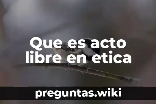 Que es acto libre en etica