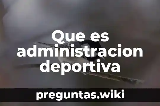 Que es administracion deportiva
