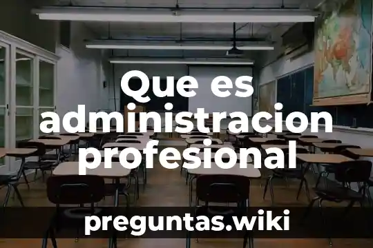 Que es administracion profesional