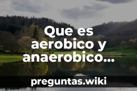 Que es aerobico y anaerobico ejemplos
