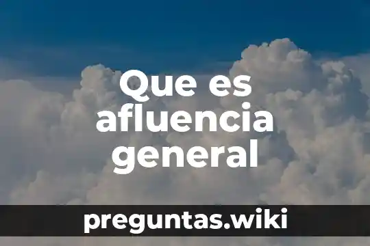 Que es afluencia general