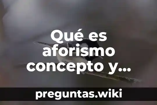 Qué es aforismo concepto y ejemplo
