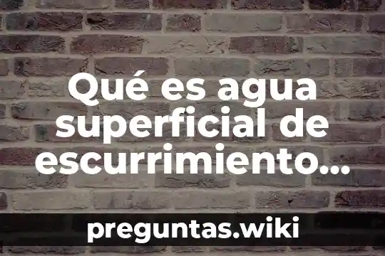 Qué es agua superficial de escurrimiento la importancia