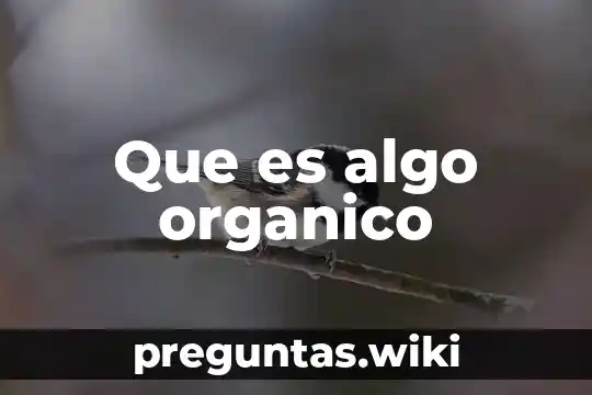Que es algo organico