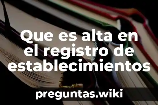 Que es alta en el registro de establecimientos