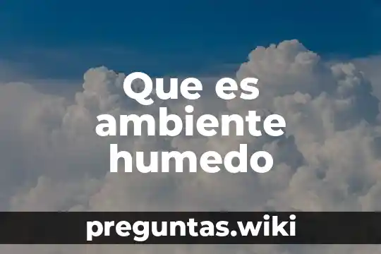 Que es ambiente humedo