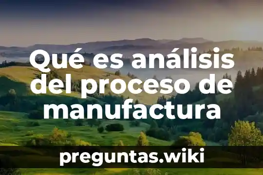 Qué es análisis del proceso de manufactura