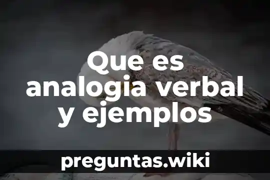 Que es analogia verbal y ejemplos