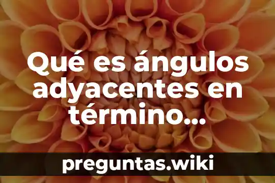 Qué es ángulos adyacentes en término matemático