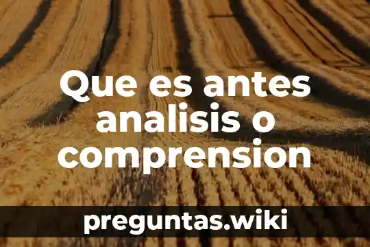 Que es antes analisis o comprension