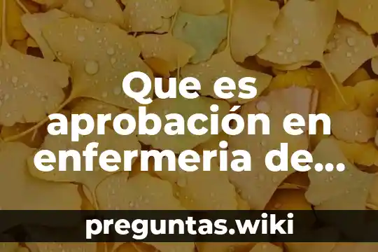 Que es aprobación en enfermeria de un manual