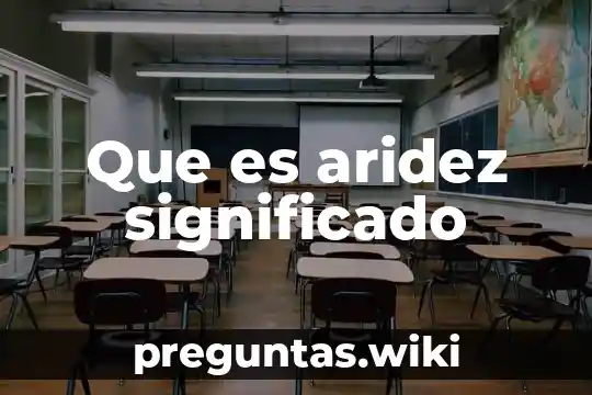 Que es aridez significado