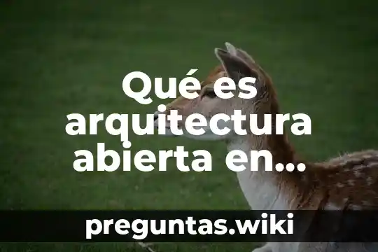 Qué es arquitectura abierta en informática