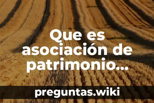 Que es asociación de patrimonio cultural
