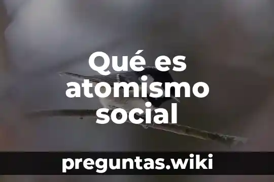 Qué es atomismo social