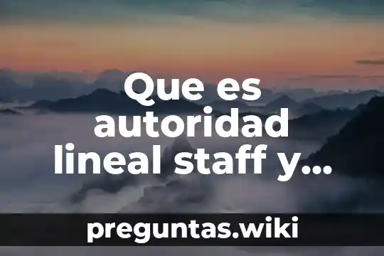 Que es autoridad lineal staff y funcional
