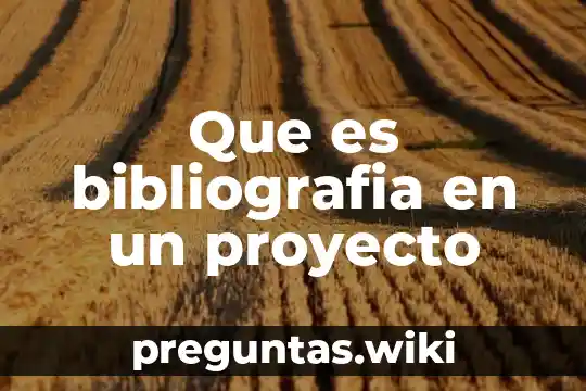 Que es bibliografia en un proyecto