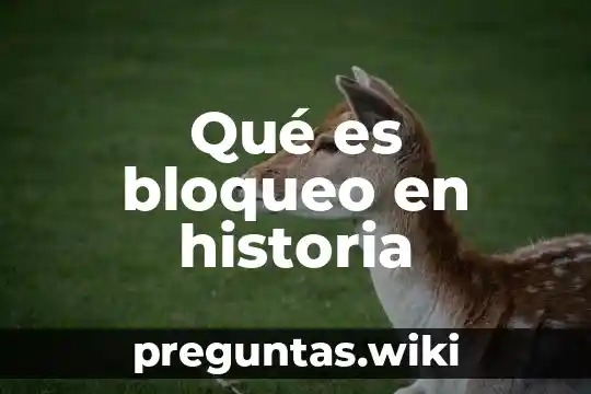Qué es bloqueo en historia