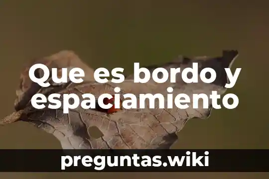 Que es bordo y espaciamiento