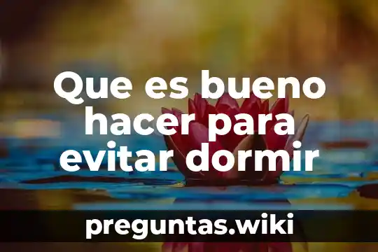 Que es bueno hacer para evitar dormir