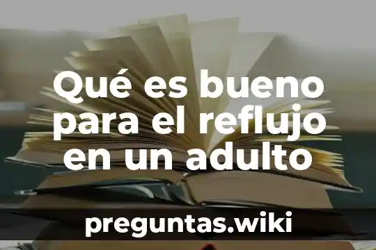 Qué es bueno para el reflujo en un adulto