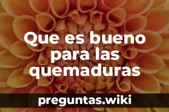 Que es bueno para las quemaduras