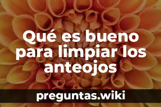 Qué es bueno para limpiar los anteojos