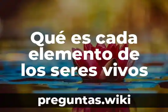 Qué es cada elemento de los seres vivos