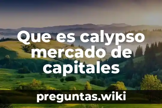 Que es calypso mercado de capitales