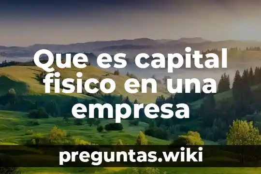 Que es capital fisico en una empresa