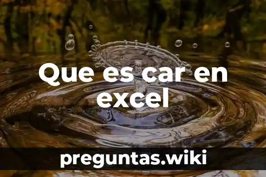 Que es car en excel