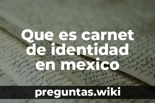 Que es carnet de identidad en mexico