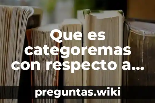 Que es categoremas con respecto a la logica