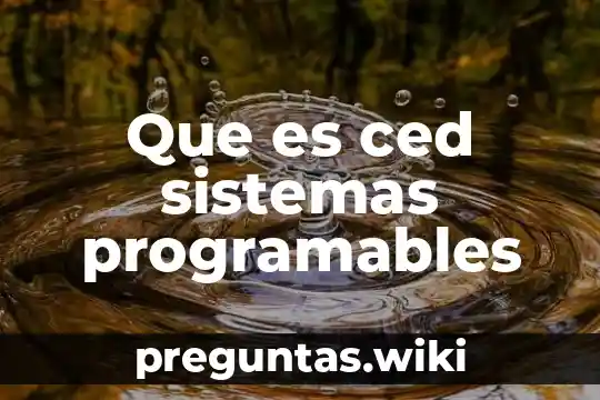 Que es ced sistemas programables