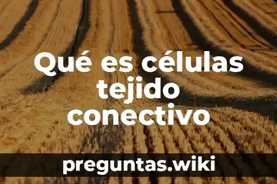 Qué es células tejido conectivo