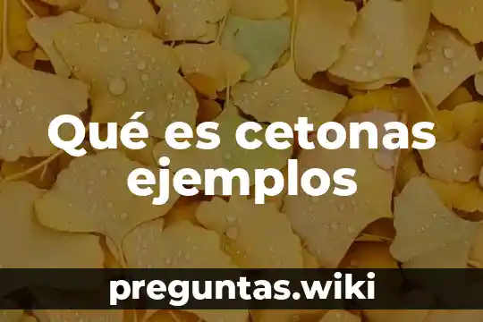 Qué es cetonas ejemplos