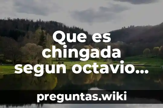 Que es chingada segun octavio paz