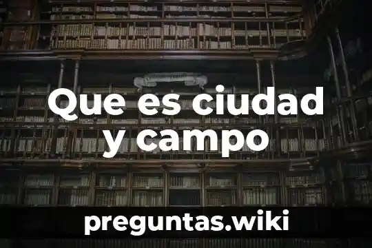 Que es ciudad y campo