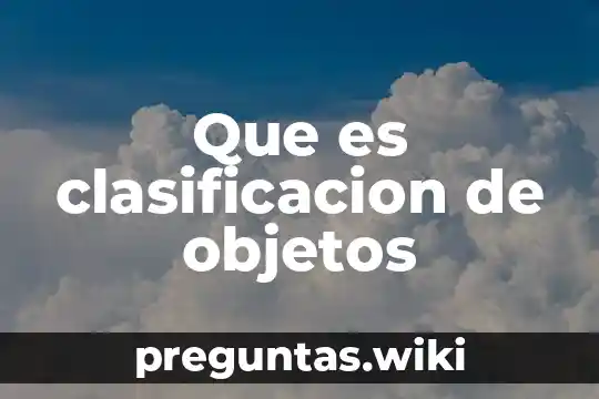 Que es clasificacion de objetos