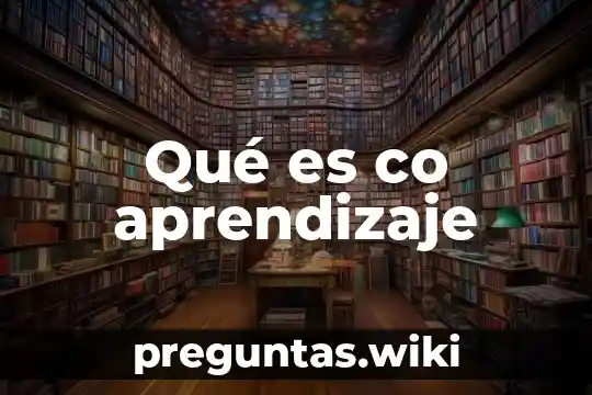 Qué es co aprendizaje