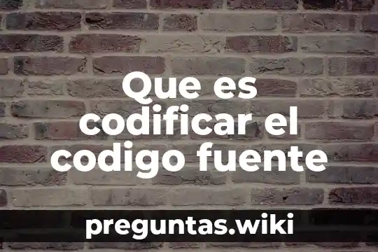 Que es codificar el codigo fuente