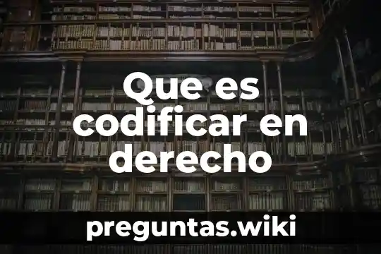 Que es codificar en derecho