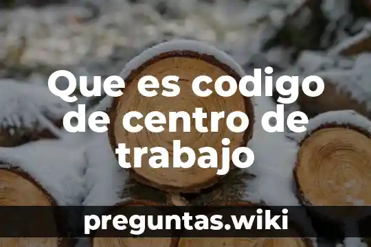 Que es codigo de centro de trabajo